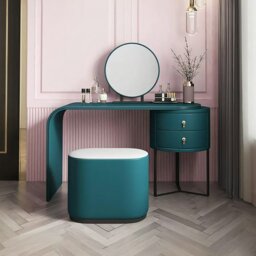 Rackhams Noorali Dressing Table with Mirror, More Colors Available - 100cm - Grey - With Stool - thumbnail 4