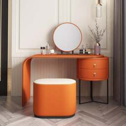 Rackhams Noorali Dressing Table with Mirror, More Colors Available - 100cm - Grey - With Stool - thumbnail 6