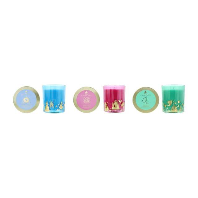 Rackhams Princess Scented Candle Gift Set 3×213g - Crystal Gardenia & Pumpkin, Briar Rose & Vanilla, Coral Blossom & Sea Salt - Candle - No - 213g