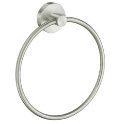 Rackhams Brushed Nickel Towel Ring (W)17cm Wall Mounted with Concealed Screws Bathroom Towel Holder