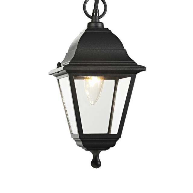 Rackhams Matt Black Cast Aluminium IP44 Outdoor Hanging Lantern - image 1