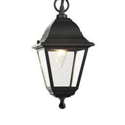 Rackhams Matt Black Cast Aluminium IP44 Outdoor Hanging Lantern - thumbnail 1