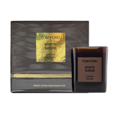 Rackhams White Suede Candle Bougie 200g - image 1