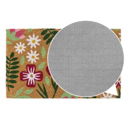 Rackhams Eco-Friendly Latex Backed Coir Entrance Doormat, 45x75cm - Flowers - thumbnail 6