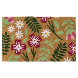 Rackhams Eco-Friendly Latex Backed Coir Entrance Doormat, 45x75cm - Flowers - thumbnail 2