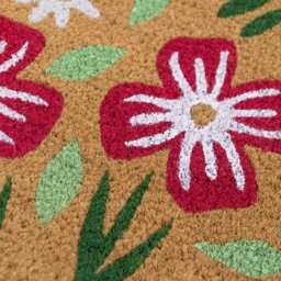 Rackhams Eco-Friendly Latex Backed Coir Entrance Doormat, 45x75cm - Flowers - thumbnail 4
