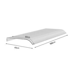 Rackhams 1M / 1.2M / 1.6M / 2M Transparent Arc Awning Canopy for Window and Door - 100 cm - thumbnail 1