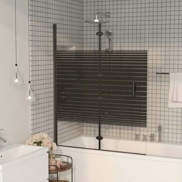 Rackhams Folding Shower Enclosure ESG 100x140 cm Black - image 1