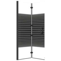 Rackhams Folding Shower Enclosure ESG 100x140 cm Black - thumbnail 4