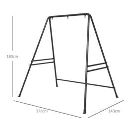 Rackhams Hammock Chair Stand, Hanging Heavy Duty Metal Frame Hammock Stand for Hanging Hammock Air Porch Swing Chair, Egg Chair, Black - thumbnail 3