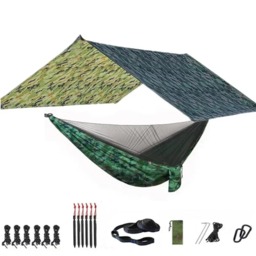 Rackhams Portable Hammock with Canopy & Bug Net - Camou and Camou - thumbnail 1