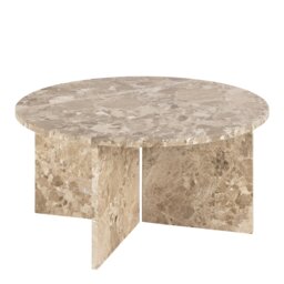 Rackhams Vega Round Coffee Table with Brown Marble Top 90cm - 1 - Latte brown Marble - Brown - thumbnail 2