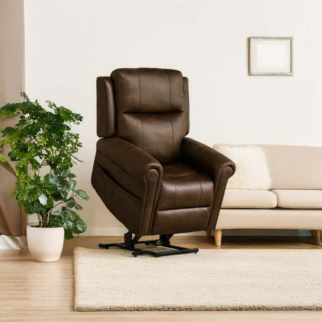 Rackhams Chester Rise and Recline Armchair Electric Dual Motor Brown - image 1