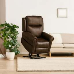 Rackhams Chester Rise and Recline Armchair Electric Dual Motor Brown - thumbnail 1