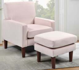 Rackhams Bella Plush Velvet Chair with Footstool - A Luxurious and Comfortable Addition to Your Living Space - Teal - thumbnail 4
