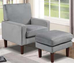 Rackhams Bella Plush Velvet Chair with Footstool - A Luxurious and Comfortable Addition to Your Living Space - Teal - thumbnail 3