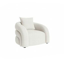 Rackhams Sadiq Armchair With Cushion, White Boucle - Style 4 - Style 4 - thumbnail 5