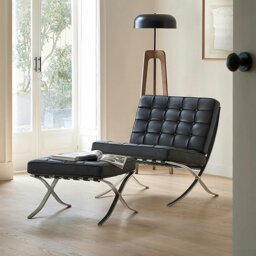Rackhams Barcelona Chair And Stool, Real Leather - Brown - Chair Only - thumbnail 2