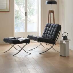 Rackhams Barcelona Chair And Stool, Real Leather - Brown - Chair Only - thumbnail 3