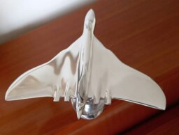 Rackhams RAF Vulcan Aeroplane Home Ornament Aluminium Plane Sculpture - 1 - Polished Aluminium - Silver - thumbnail 3