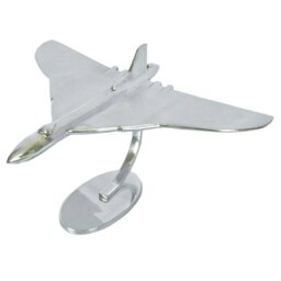 Rackhams RAF Vulcan Aeroplane Home Ornament Aluminium Plane Sculpture - 1 - Polished Aluminium - Silver - thumbnail 2