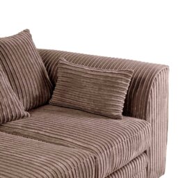 Rackhams Dylan Jumbo Cord 4 Seater Fabric Corner Sofa in Chocolate - Left Hand Corner - thumbnail 3