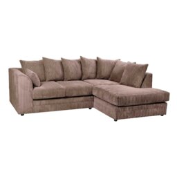 Rackhams Dylan Jumbo Cord 4 Seater Fabric Corner Sofa in Chocolate - Left Hand Corner - thumbnail 6