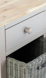 Rackhams Florence Display Cabinet with Wine Rack, Drawers and Baskets - Truffle, Beige - thumbnail 4