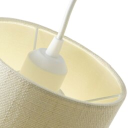 "Rackhams Contemporary and Sleek Cream Linen Fabric 6"" Cylindrical Lamp Shade 60w Maximum" - thumbnail 3
