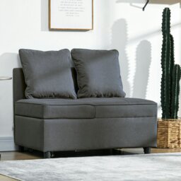 Rackhams Folding Sleeper Sofa Bed Chair with Pillows, Pocket - Blue - thumbnail 2