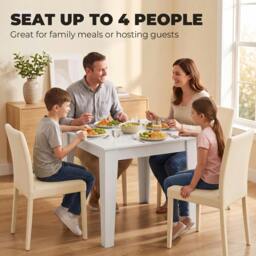 Rackhams Dining Table for 4, 80L x 80W x 75Hcm, White - thumbnail 4