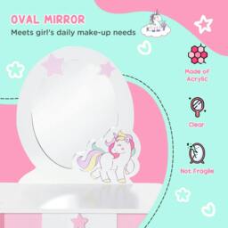 Rackhams Kids Dressing Table with Mirror, Stool, Pink - thumbnail 6