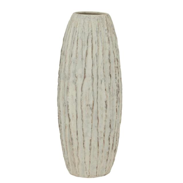 Rackhams Lorenzo Fin Vase - White/Grey Wash - One Size - White/Grey Wash - 100% Mixed - image 1