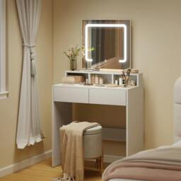 Rackhams Dressing Table with Mirror, Drawers, for Bedroom, Black