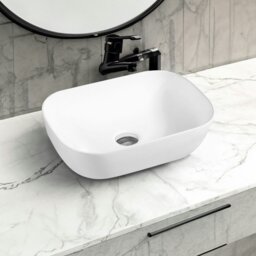 Rackhams 7840 Ceramic Vert Oblong Countertop Basin - White - Ceramic - One Size - thumbnail 1