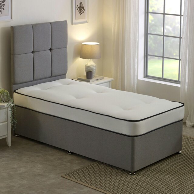 Rackhams Damask EasyClean Double Life Dual Sided Tufted Mattress - White - 1 - European Small Single Mattress (80cm x 200cm) - image 1