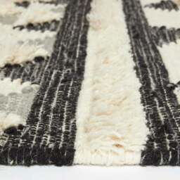 Rackhams Kota Black & Grey Kilim Wool Rug - 120 x 170 cm - thumbnail 5