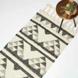 Rackhams Kota Black & Grey Kilim Wool Rug - 120 x 170 cm - thumbnail 2
