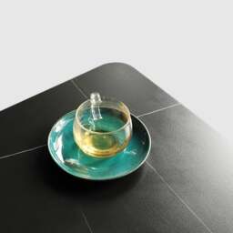 Rackhams Arbaz Office Desk, Sintered Stone - 140 x 70cm - Gold - Black - thumbnail 6