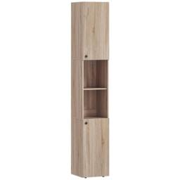 Rackhams 6-Tier Tall Bathroom Cabinet - Natural - Natural wood finish