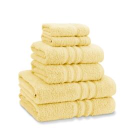 Rackhams Zero Twist Cotton 6 Piece Towel Bale Set Yellow - 6 Piece Towel Set - Yellow