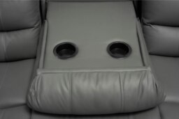 Rackhams Roma Leather Grey Sofa 3+2 Seater Recliner Sofa in Grey - 3 Seater - thumbnail 6