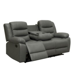 Rackhams Roma Leather Grey Sofa 3+2 Seater Recliner Sofa in Grey - 3 Seater - thumbnail 5