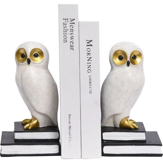 Rackhams Wise White Owl Bookends - image 1
