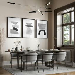 Rackhams Abstract Painting Black And White - Set of 3 wall art prints - A2 16.54 x 23.39 in / 42 x 59.4 cm - Satin Photo paper 280 gsm - Unframed - thumbnail 5