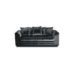 Rackhams Dylan Crushed Velvet 3+2 Seater Fabric Sofa in Black - 3 Seater & 2 Seater Set - thumbnail 4