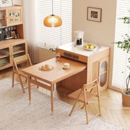Rackhams Kacey Extendable Dining Table Set, Storage, Solid Wood - 4 - thumbnail 4