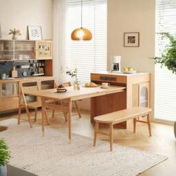 Rackhams Kacey Extendable Dining Table Set, Storage, Solid Wood - 4 - thumbnail 1