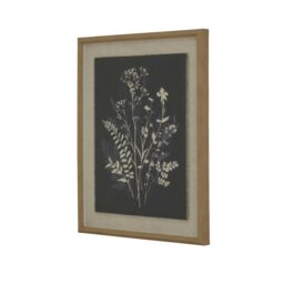 Rackhams Flora & Fauna Collection Grove Beaded Linen Framed Wall Art - White/Black - White/Black - 50cm x 2cm x 40cm - White/Black - thumbnail 2