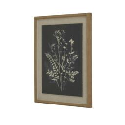 Rackhams Flora & Fauna Collection Grove Beaded Linen Framed Wall Art - White/Black - White/Black - 50cm x 2cm x 40cm - White/Black - thumbnail 1